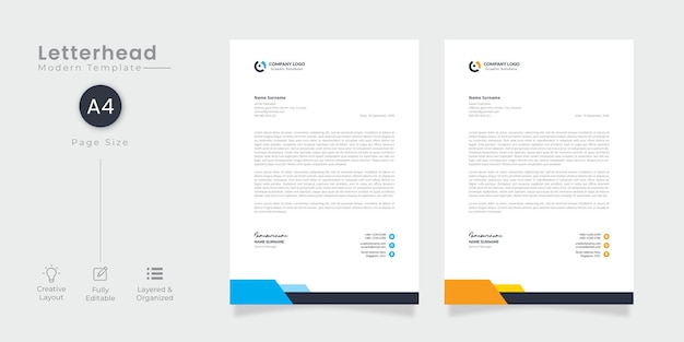 Vector modern company letterhead