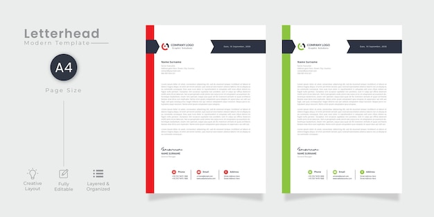 Vector modern company letterhead