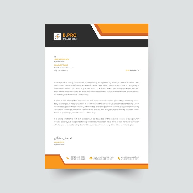 Vector modern company letterhead