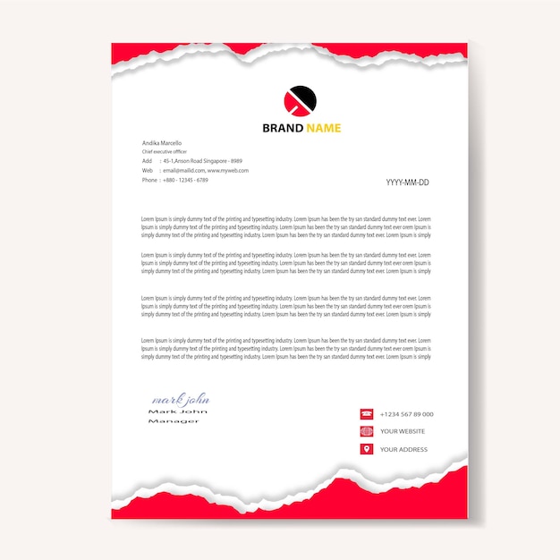 Modern company letterhead