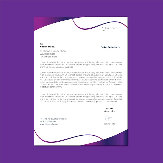 Modern company letterhead