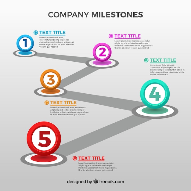 Vector modern company milestones concept