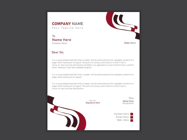 Modern company premium vector letterhead design template