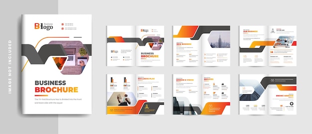 Современный дизайн шаблона брошюры профиля компании, многостраничная тема макета