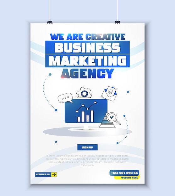 Vector modern company promotional poster or flyer template design