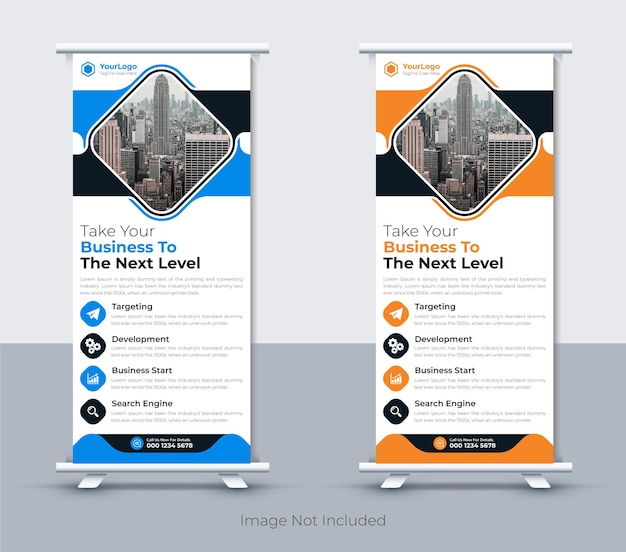 Modern company roll up banner design template