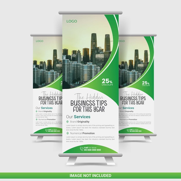 Modern company rollup standee banner Business Marketing rollup banner design