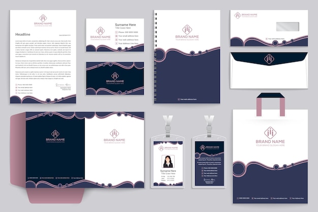 Vector modern company stationery design template