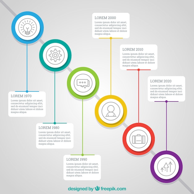 Modern company time line with circles