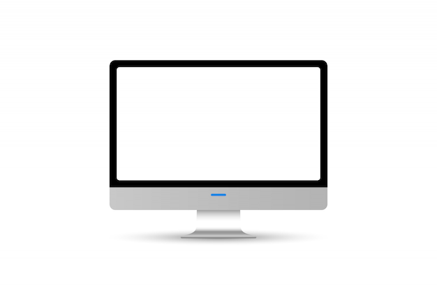 Modern computer monitor object isolated on white background 