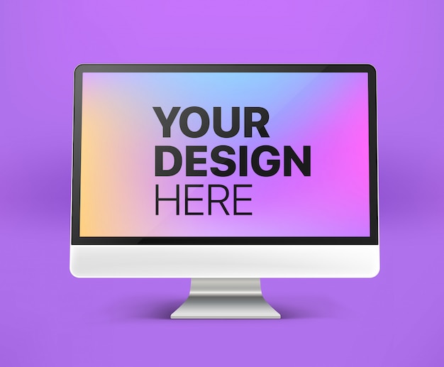 Vector modern computer . place your design into the screen