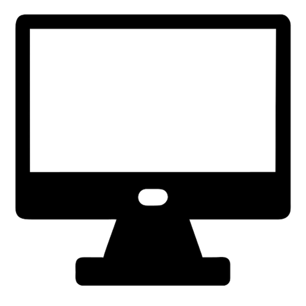 modern computer with keyboard in the front pictogram