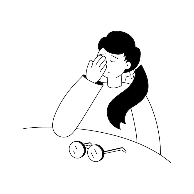 눈 문제 에 대한 현대적 인 개념 의 그림 일러스트레이션