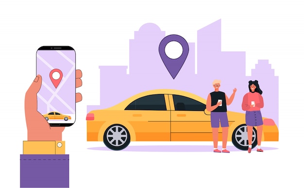 현대 개념 가족 렌트카, carsharing 서비스 모든 위치 도시.