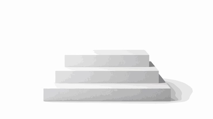 Vector modern concrete white podium architecture vector illustration for presentation