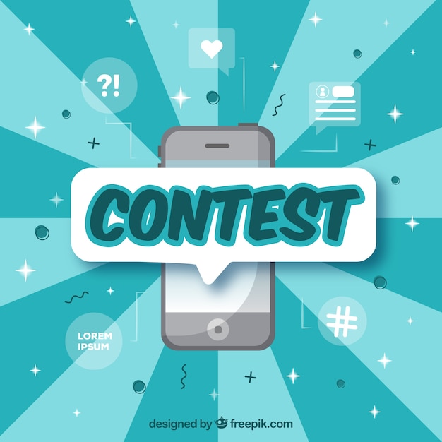 Modern contest lettering with flat design