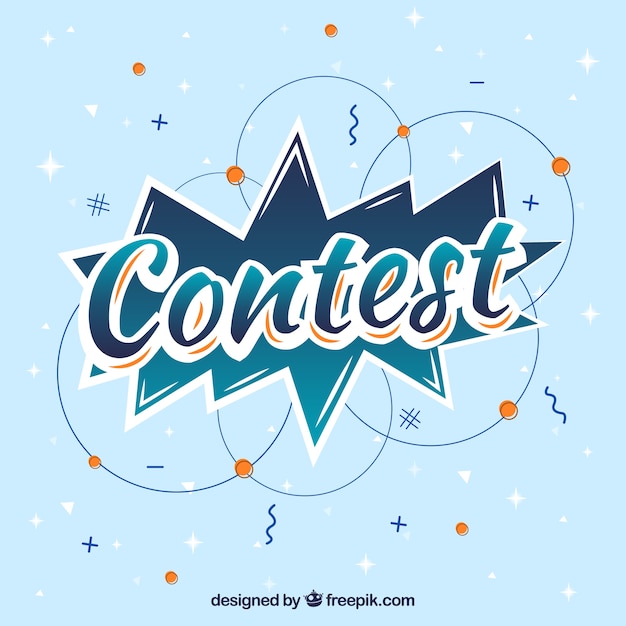 Modern contest lettering with flat design