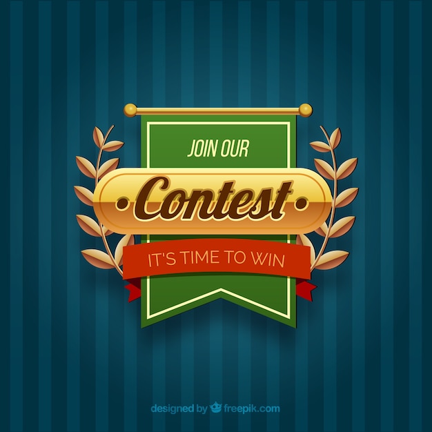 Modern contest lettering with flat design