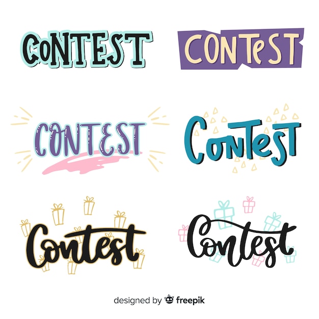 Modern contest lettering with flat design