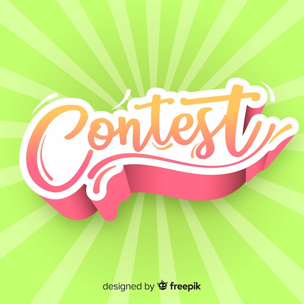 Vector modern contest lettering with flat design