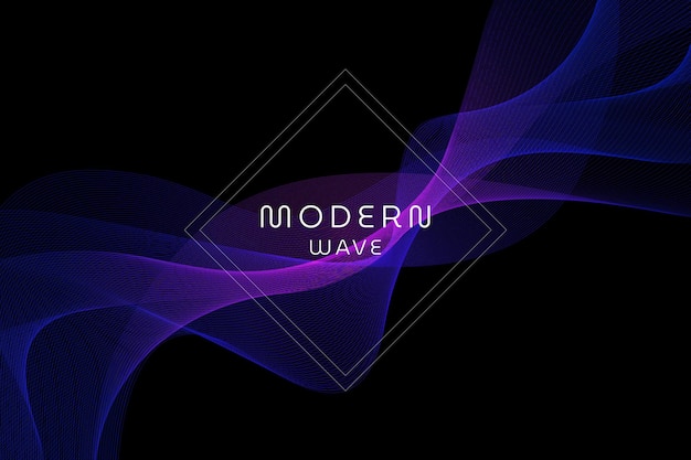Modern and cool gradient wave design template on black background