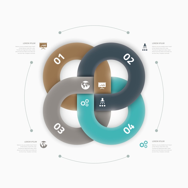 Modern cool infographic option element connection vector concept