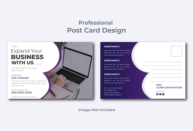 Vector modern corporate agency post card design template