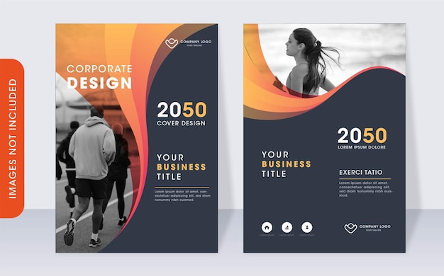 Modern corporate book cover design template