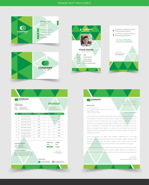 Modern Corporate Brand Identity Bewerkbare vector Visitekaartje Id-kaart Factuurbriefpapier