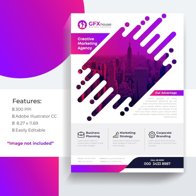 Vector modern corporate business a4 flyer template design