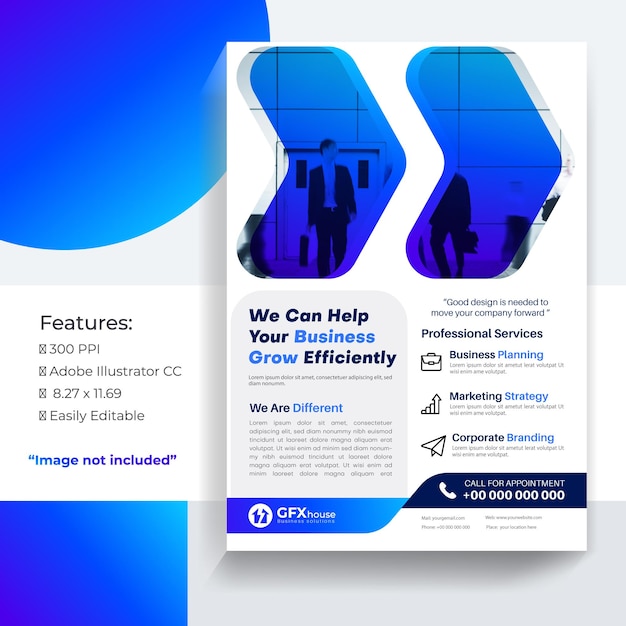 Modern corporate business a4 flyer template design