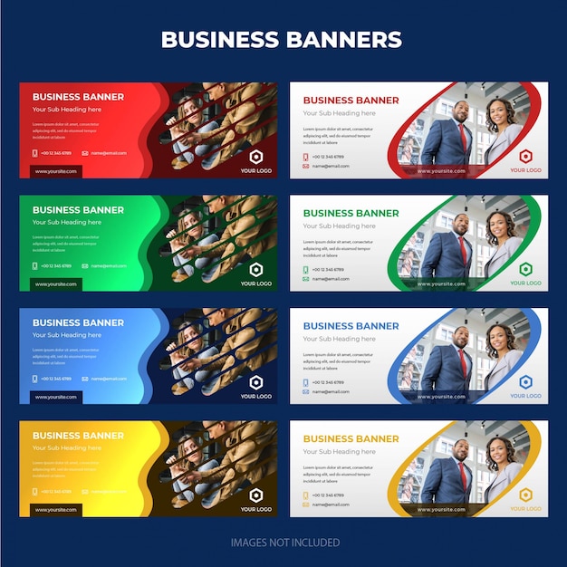 Vector modern corporate business banner collection