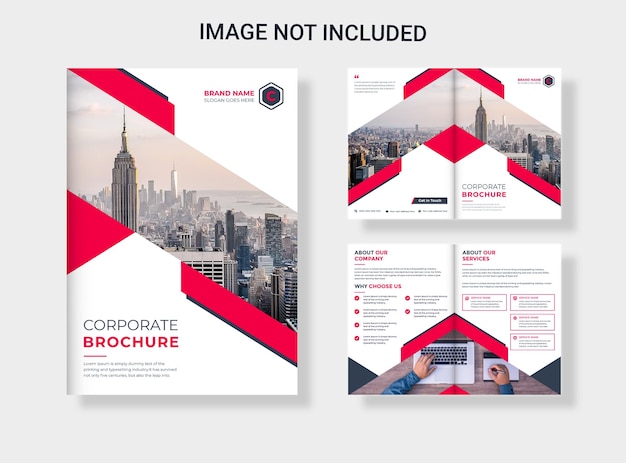 Modern corporate business bifold business proposal brochure design template Premium Vector