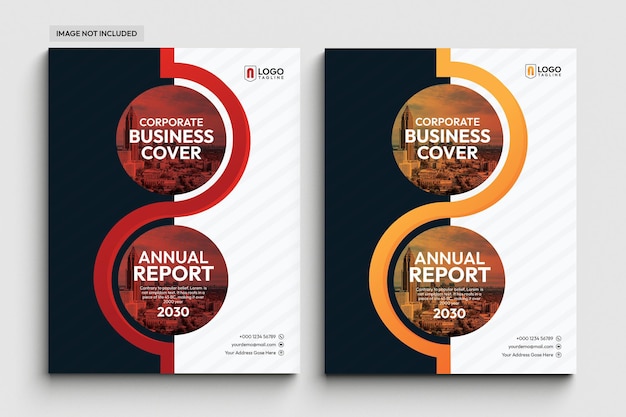 Modern corporate business book cover design set template