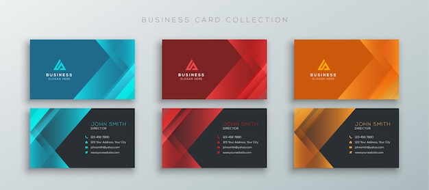 Vector modern corporate business card collection