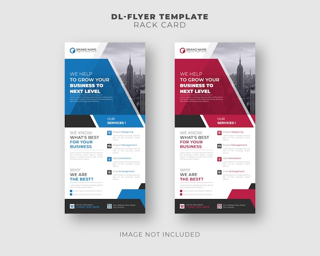 Modern corporate business dl flyer or rack card leaflet design template