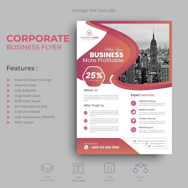 Vector modern corporate business flyer design template premium vector