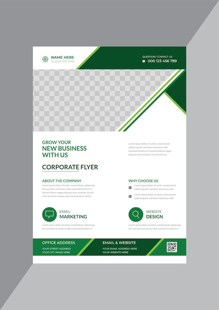 Modern corporate business  flyer design  template