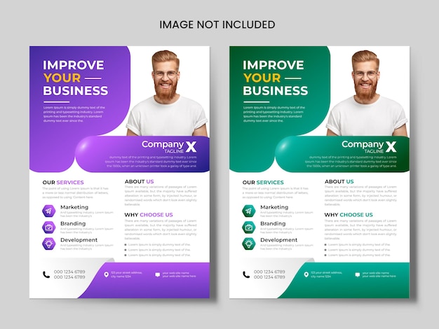 Modern corporate business flyer template for creative marketing agency