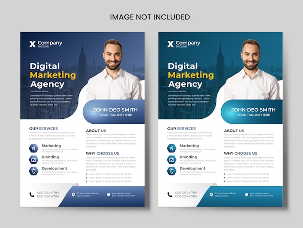 modern corporate business flyer template for creative marketing agency