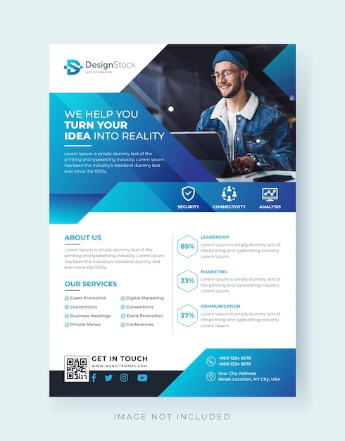Modern corporate business flyer template for promotion amp marketing