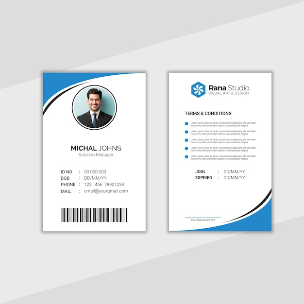 modern corporate business id card template design