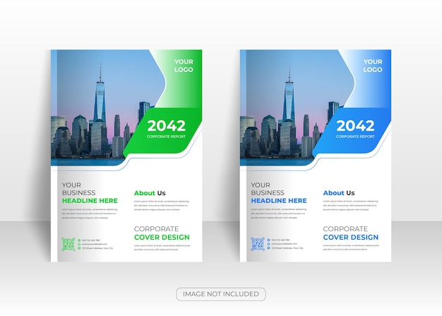 Modern corporate business jaarverslag boekomslag of brochure cover template design