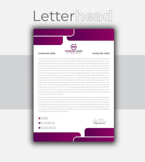 Modern corporate business letterhead design template