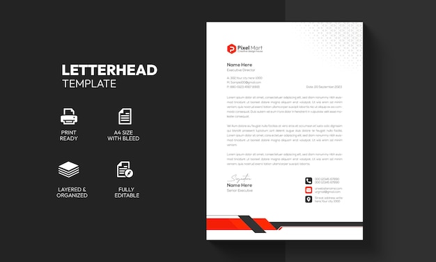 Vector modern corporate business letterhead template design