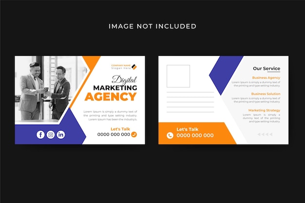 Vector modern corporate business postcard template layout design