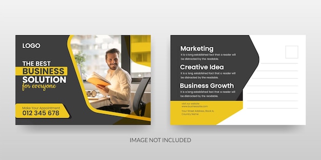 Modern corporate business postcard template Premium Vector