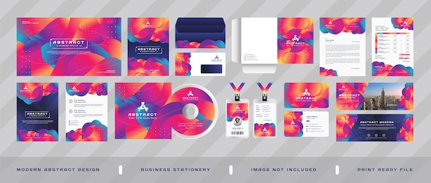 Modern corporate business professional branding stationery design set