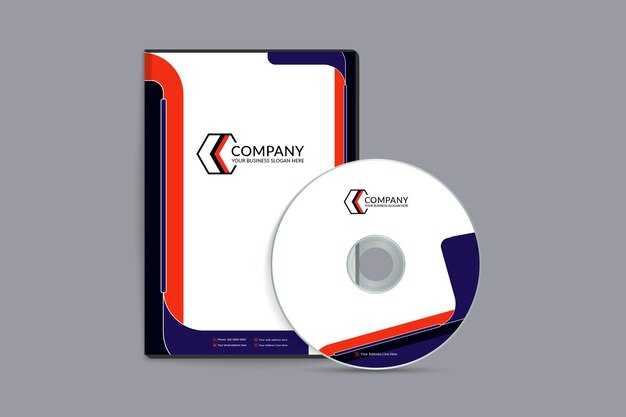 Modello di copertina dvd rosso e nero moderno per il business aziendale