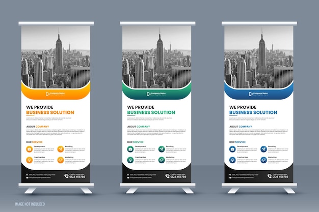 Modern corporate business roll up banner template design o banner per eventi congressuali